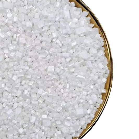NIPEOR White Sugar Crystals – 4.6oz (130g) Edible Sprinkles for Cake & Cupcake Decorating, Christmas & Holiday Baking, Cookie Sprinkles, Candy Pearl Sprinkles for Desserts & Ice Cream Toppings (White Sugar Crystals )