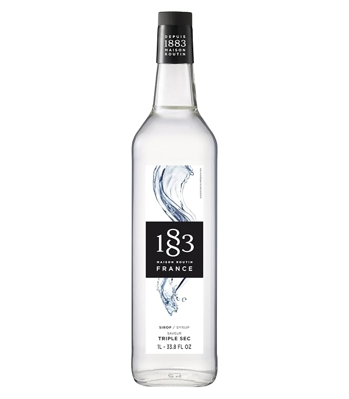 1883 Triple Sec Syrup for Drinks, Made in France, 1 Liter Glass Bottle