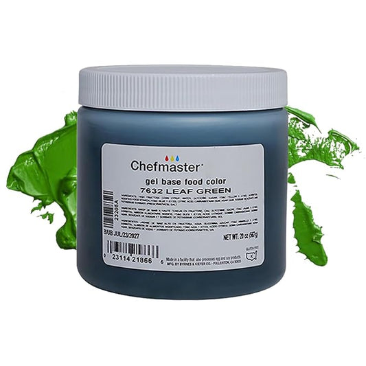 Chefmaster Leaf Green Gel Food Coloring | Vibrant Color | Professional-Grade Dye for Icing, Frosting, Fondant | Baking & Decorating | Fade-Resistant | Easy-to-Use | Made in USA | 20 oz