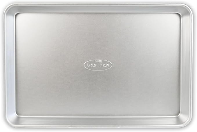 USA Pan Bakeware Traditional Aluminized Steel Uncoated Jelly Roll Baking Sheet Pan, Made without nonstick coating
