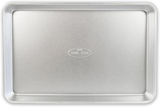 USA Pan Bakeware Traditional Aluminized Steel Uncoated Jelly Roll Baking Sheet Pan, Made without nonstick coating