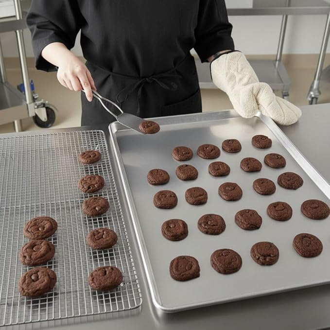 TrueCraftware- 18" x 26" Full Size Stainless Steel Sheet Pan 20 Gauge- Bakeware Baking Pan Baking Sheet Baking Tray Cookie Sheet Cookie Tray Pans Perfect for Baking Roasting Heavy Duty & Rust Free