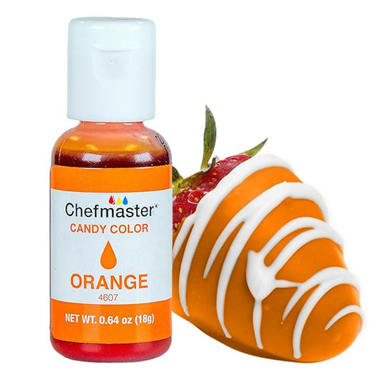 Chefmaster Orange Candy Color | True-Tone Shades | Oil-Based | Professional-Grade Dye | Chocolate, Strawberries, Cake Pops | Decorating | Easy-to-Use | Manufactured in the USA | 0.64 oz