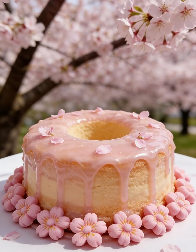 HeDeon&Rles 12 Pcs Edible Cherry Blossom Candy National Cherry Blossom Festival Candy Sprinkles for Baking Cake Icing Pancake Cupcake Decoration Wedding Birthday Christmas Halloween Supplies