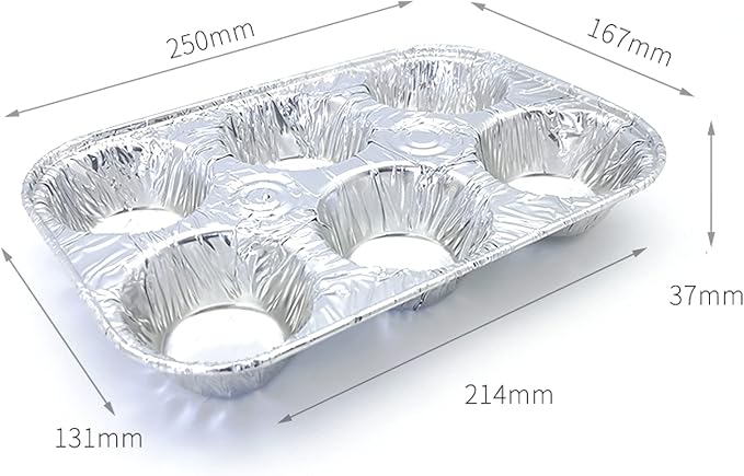 Waytiffer (10pack Muffin Pan 6-Cup Cupcake Aluminum Pans Favorite Muffin Tin Size for Baking Cupcakes Muffins and Mini Pies - Standard Size