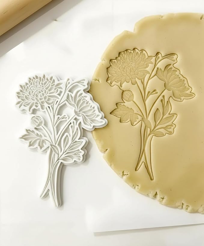 Mother Cookie Cutter Birth Month November Baking Fondant Molds with Plunger Stamps Cake Decor PLA Cutter Molds Gifts for Kids Party 5 inch Kitchen Supplies