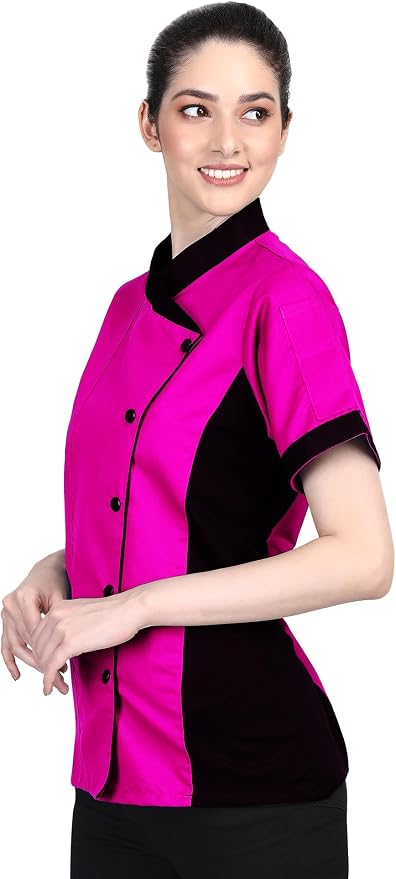 Short Sleeves Only Women's Ladies Side Mesh Chef's Coat Jacket