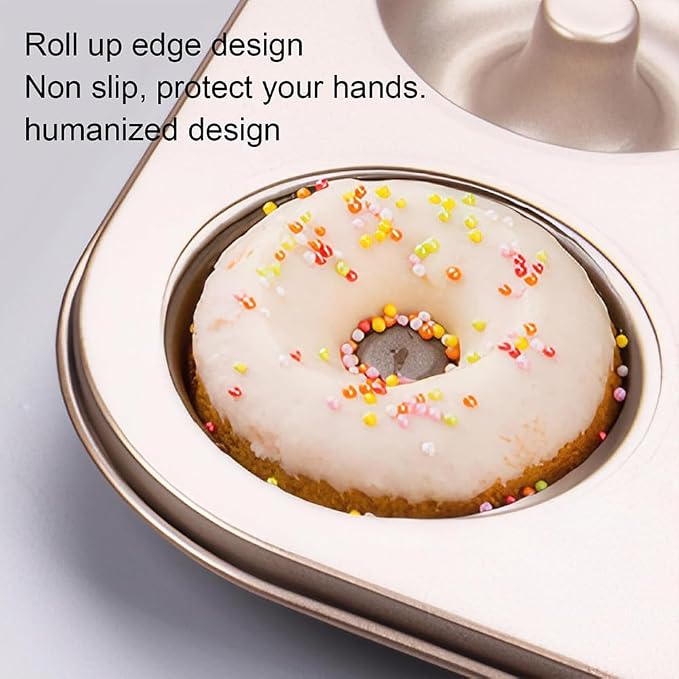 12 Cavity Donut Baking Pans Nonstick Donut Pan Carbon Steel Ring Donut Baking Tins Doughnut Pans Donut Molds Baking Pan