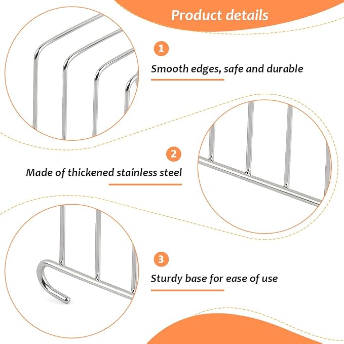 Toast Rack, 8 Slice Bread Holder Air Fryer Accessories Organizer, Stainless Steel Toast Rack Baking Tools Accessories Cooling Racks(COLOR:Silver 1 Pc)
