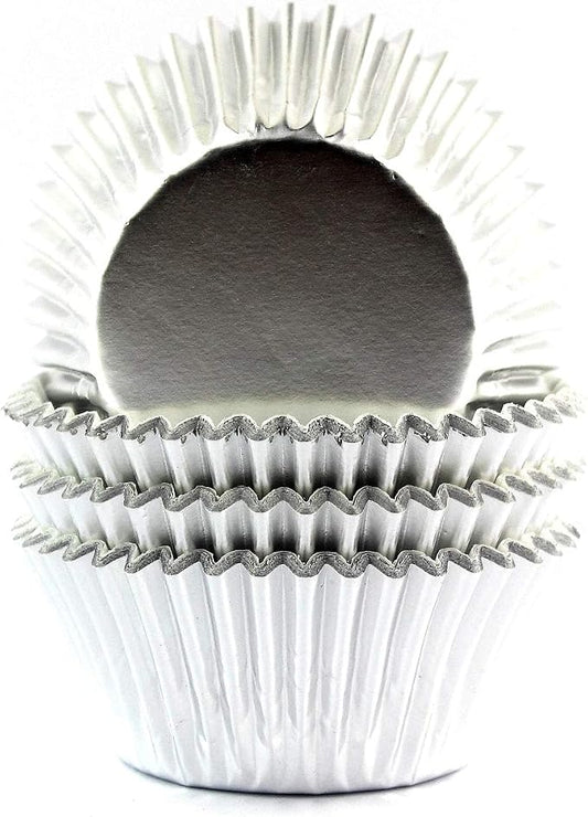 Foil Cupcake Liners Standard Baking Cups 100 Pcs (Silver)