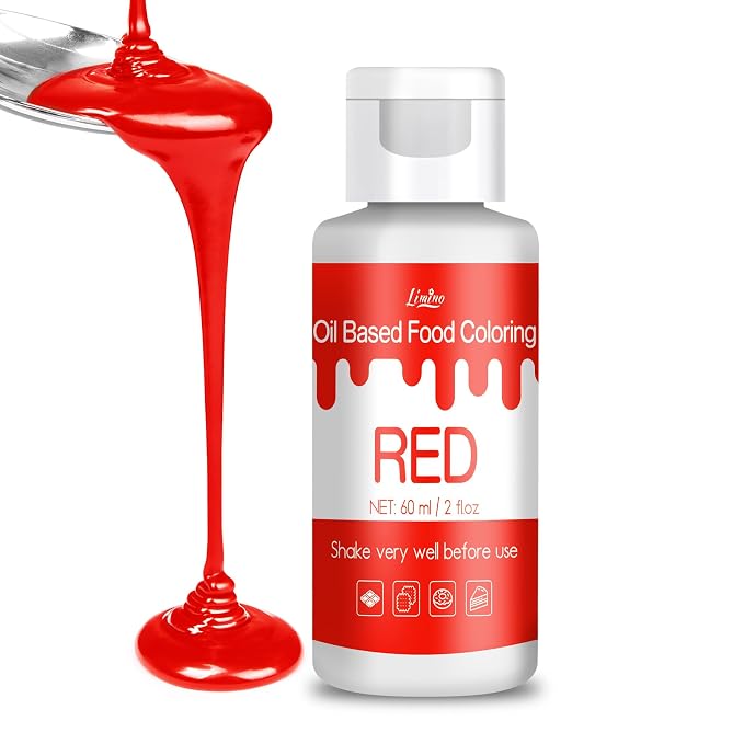 Oil Based Food Coloring for Chocolate - Vivid Food Coloring Set for Candy Melts, Baking, Cake Decorating, Fondant - Fat Soluble Food Color Dye for Icing, Cookie, Crafts - 2 fl.oz / 60ml Bottles (Red)