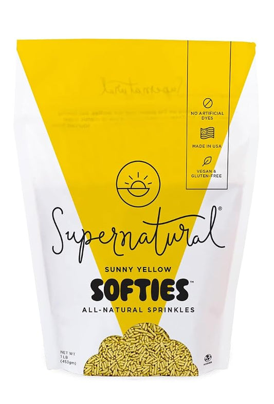 Supernatural Softies and Crunchies Sprinkles by Supernatural, Dye-Free, Made in USA, Soy Free, Gluten Free, Vegan (Sunny Yellow, 16oz)