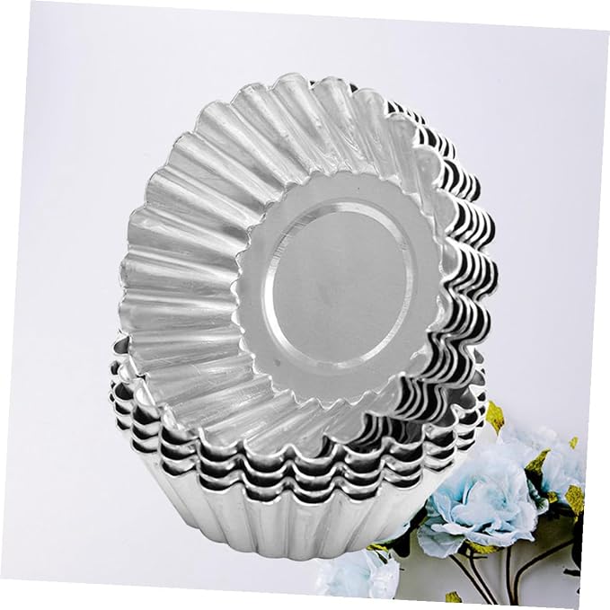 40pcs Nonstick Tinplate Egg Tart Molds for Baking Cupcakes Pies Custards Muffins and Cookies Metal Fluted Baking Cups for Even Heat Conductivity and Easy Release