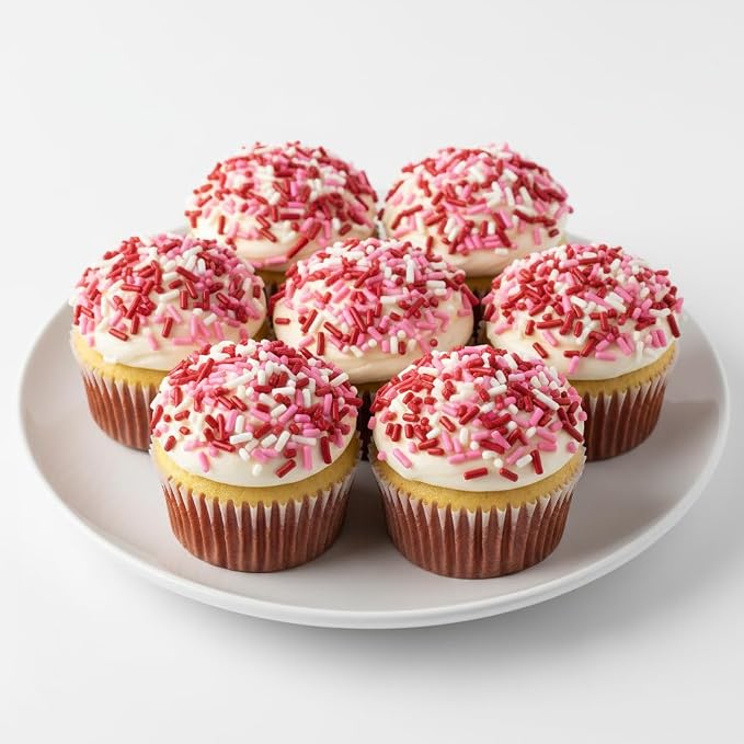 Bakerpan Valentine Mix Jimmies Sprinkles - 6 Ounces Edible Sprinkles for Cake Decorating, Cupcakes, Ice Cream, Cake Decorations (Made in USA)