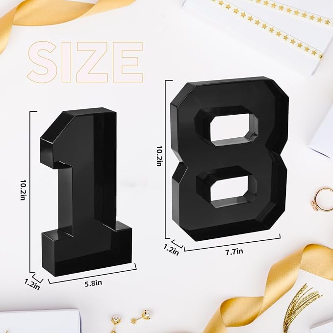 Cardboard Number for Charcuterie 18 Set Fillable Tray 10.2'' Black Charcuterie Paper Box for 18th Birthday Anniversary Party Decorations Chocolate Candy Cupcake Container