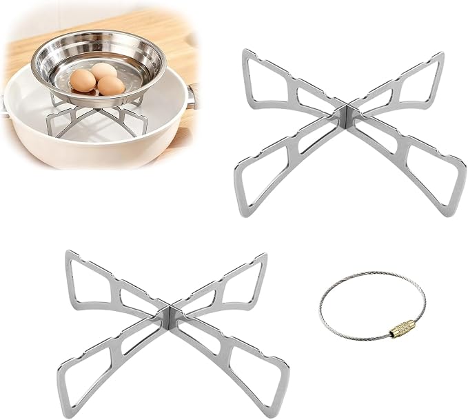 MIUPOO Cooking Rack,Stainless Steel Steam Tray,Cooling Steaming Grilling Rack Removable,for Cooking Steaming Cooling,4.85 Inches,2 Pieces.