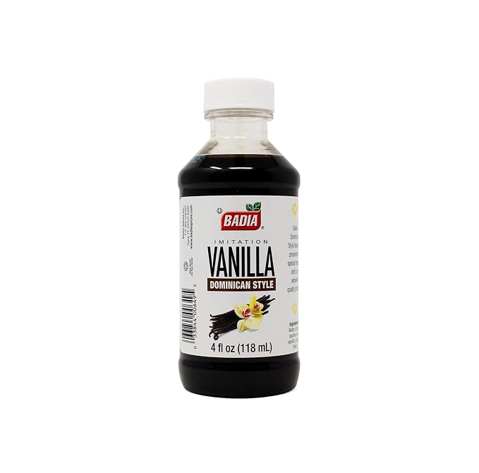 Badia Vanilla Extract Imitation Dominican Style, 4 oz – Rich Vanilla Flavor for Baking, Desserts & Beverages