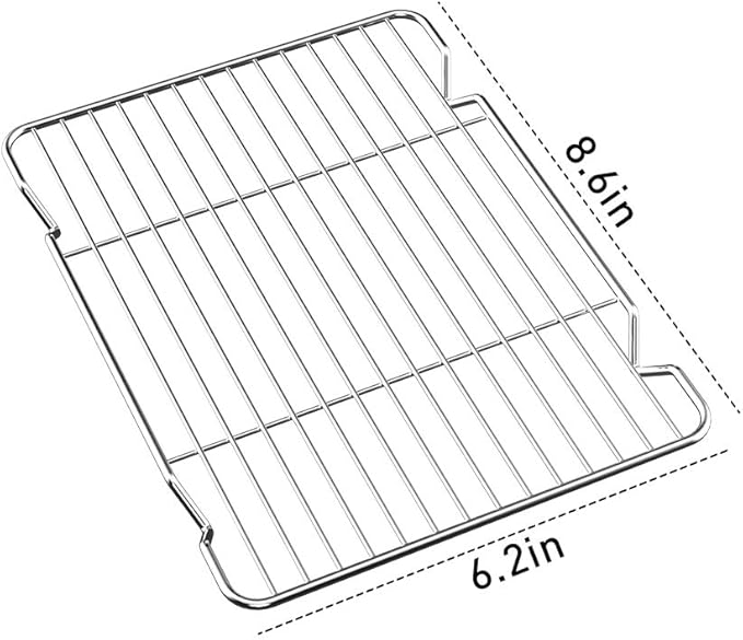 Stainless Steel Cooling Racks, Set of 3, 8.6L x 6.2W x 0.5H Inch, Wire Racks for Cooking, Baking, Roasting, Grilling, Dishwasher Safe