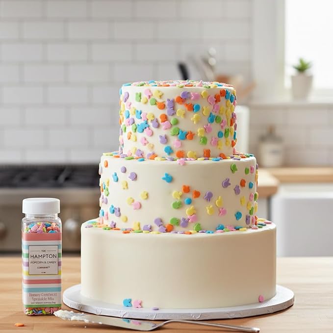 Bunny Sprinkle Confetti Mix Orange, Yellow, Blue, Green, Pink and Purple 3.28 oz, Easter Sprinkles For Cake Decorating, Baking, Ice Cream & More, Spring Sprinkles The Hampton Candy Company