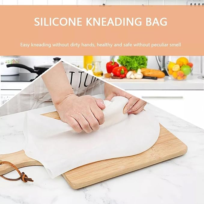 Reusable Food-Grade Silicone Dough Kneading Bag, Non-Slip Flour Mixing Tool, Versatile Bread Pastry Pizza Tortilla Kneading Bag