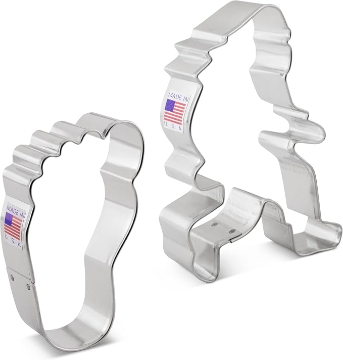 Ann Clark Bigfoot Sasquatch Cookie Cutters 2-Pc. Set (Bigfoot, Foot) Made in USA