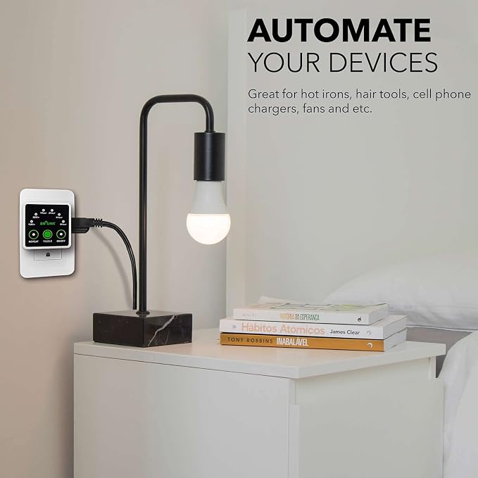 BN-LINK Smart Digital Countdown Timer, Repeat Cycle Timer with 3-Prong Grounded Outlet for Lamps, Light and Home Appliances, 15A/1875W ½ HP