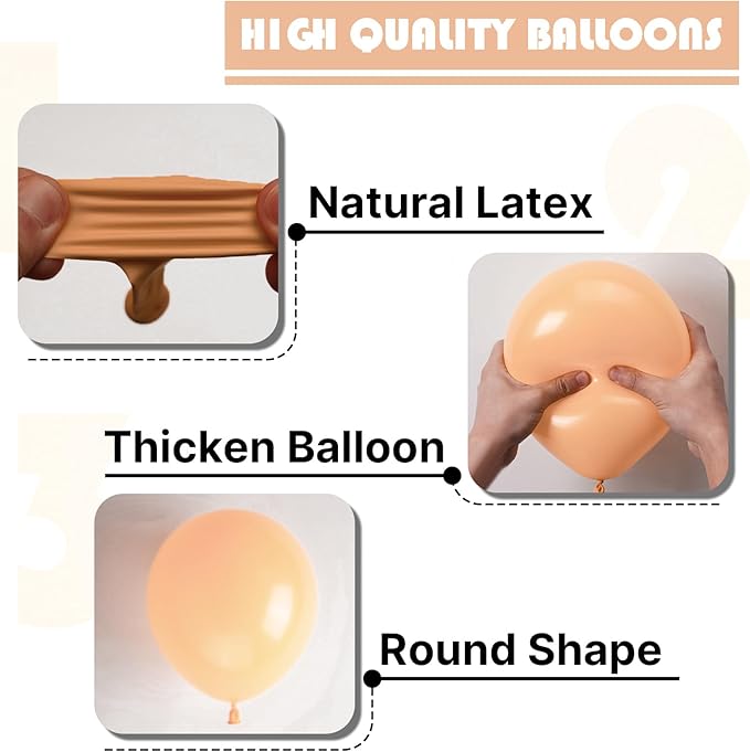 PartyWoo Nude Balloons 127pcs Different Sizes of 36 18 12 10 5 Inch Apricot Fall Neutral Boho Balloon Arch Kit Garland for Jungle Safari Thanksgiving Baby Shower Birthday Party Decorations Brown-Y103