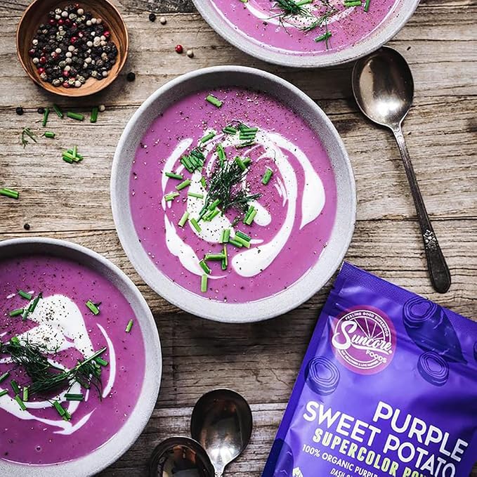 Suncore Foods Purple Sweet Potato Powder, Natural Purple Food Coloring,16oz | Non-GMO, Natural Purple Food Coloring Powder from Sweet Potatoes, For Baking, Smoothies, Desserts, Gluten-Free, Vegan