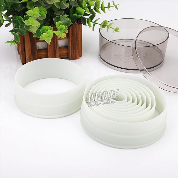Multi-Shape Nylon Cookie Molds Round Square Star Plastic Geometry Biscuit Cutter Dough Mousse Bread Slicer DIY Bakery Utensils (Flat Round)