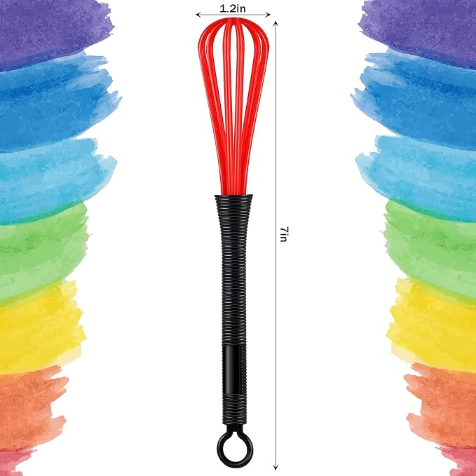 12 Pack Hair Color Whisk Mini Whisk for Hair Dye Color Mixing Christmas Gifts 7 x 1.2 in Salon Barber Plastic dressing Dye Kitchen Baking Cooking Mixer Tool