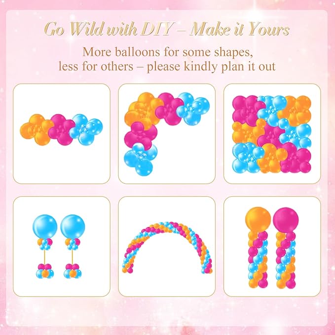 Hot Pink Balloon Arch Kit, 143Pcs Pink Gold Balloons Macaron Pink White Rose Gold Balloon Garland Arch Kit Confetti Balloons for Birthday Wedding Baby Shower Gender Reveal Galentines Day Decorations
