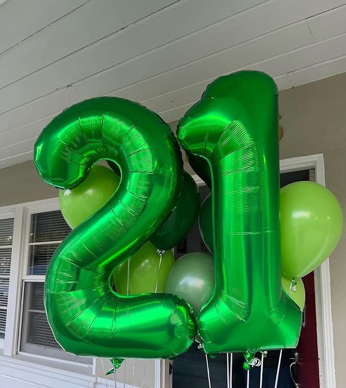 Dark Green Number 1 Balloon 40 Inch, 1st Birthday Balloon for Baby Boy Girl Toddler First Birthday Decorations, Shiny Dark Green Party Supplies