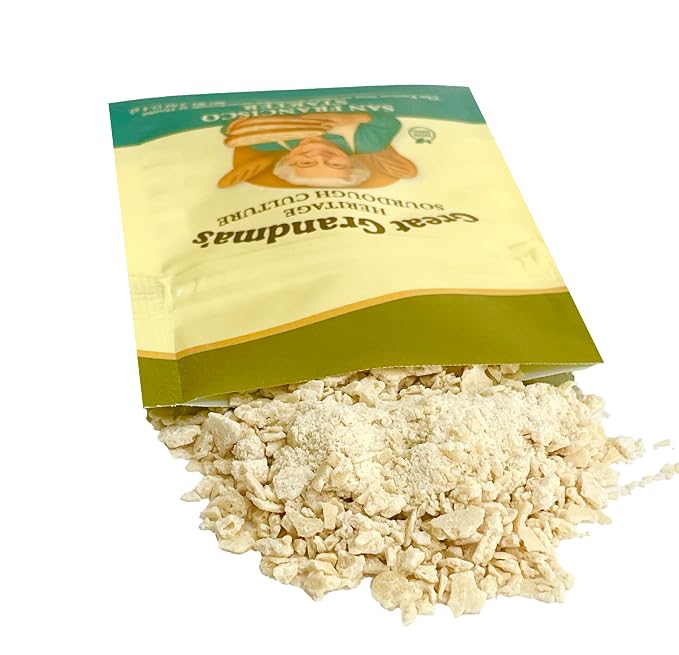 Great Grandma’s San Francisco Sourdough Starter Kit | 200+ Year Old Organic Dehydrated Live Culture | Instant Reactivation | Make Homemade Bread, Pizza, Pancakes | Easy Instructions Included
