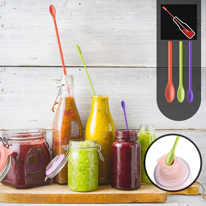 HOTEC BPA Free Heat Resistant Silicone Spatula Set Kitchen Utensils for Baking Cooking Mixing Non Stick Cookware Food Grade Dishwasher Safe (Multi-Color) Set of 9