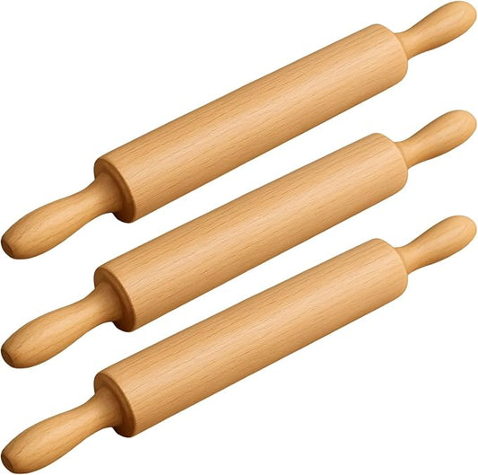 Rolling Pin for Baking Pizza Dough Non-Stick Dough Roller with Handles 18 Inches Long Baking Rolling Pin for Pizza, Fondant, Crust, Cookie & More