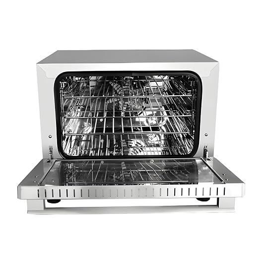 Atosa CookRite CTCO-50 Countertop Electric Convection Oven for Hotel Diner Baking | 16 1/2"H x 23"W x 23 3/10"D | Stainless Steel, Manual Control, 120V, 1550W | (Includes: Water Line Connection Kit)