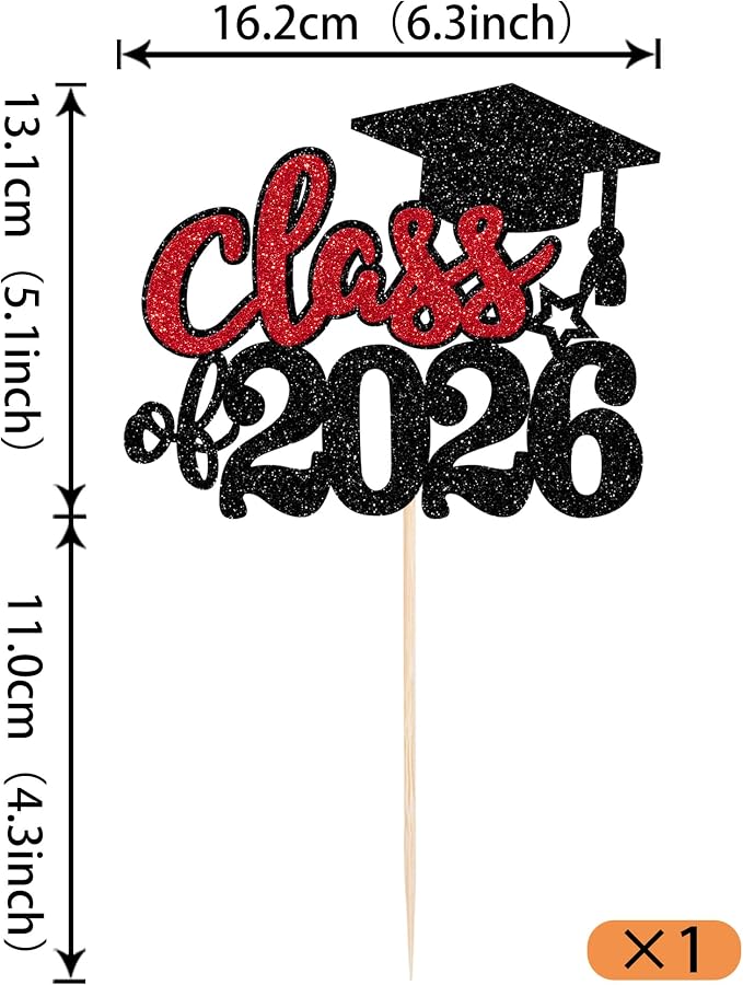 1 Pack 2026 Graduation Cake Topper Glitter Grad Cap Diploma 2026 Senior Graduation Cake Pick for School Theme Party Cupcake Decoration Supplies Green Black