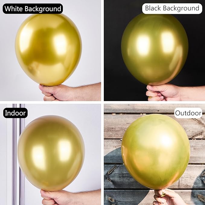 PartyWoo Gold Balloons 100pcs 12 Inch Gold Latex Helium Balloons for Birthday Wedding Anniversary Baby Shower Graduation Bachelorette Retirement Engagement Tea Casino Disco Party Decorations Gold-G101