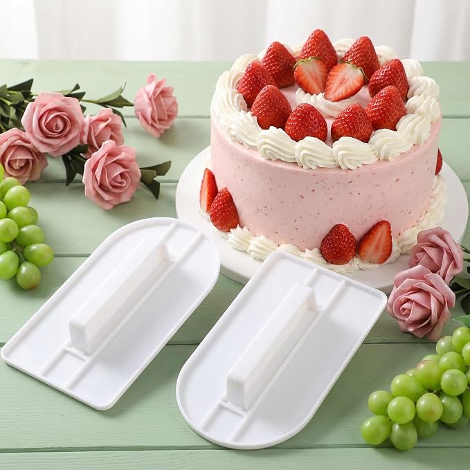 4 Pcs Fondant Smoothing Cake Scraper Smoother Cake Decoration Icing Smoother & Polisher Plastic Fondant Corner Smoothing Tools Set For Icing Sculpting And Sugar Craft White