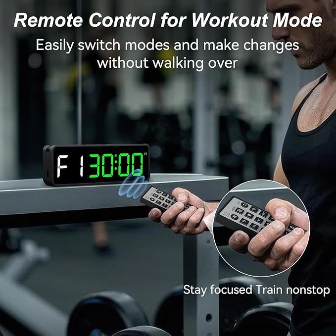 Acedeck Portable Gym Timer Clock: Fitness Digital Clock with Strong Magnet - Remote Control for Fitness Enthusiasts - Powerful Battery for Home Gym Garage Boxing
