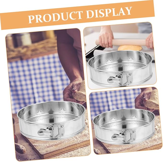 BESPORTBLE 9-inch Stainless Steel Springform Cheesecake Pan, Leakproof Removable Bottom Cake Mold for Home Baking, Sturdy 304 Food-grade Bakeware Suitable for Oven and DIY Desserts