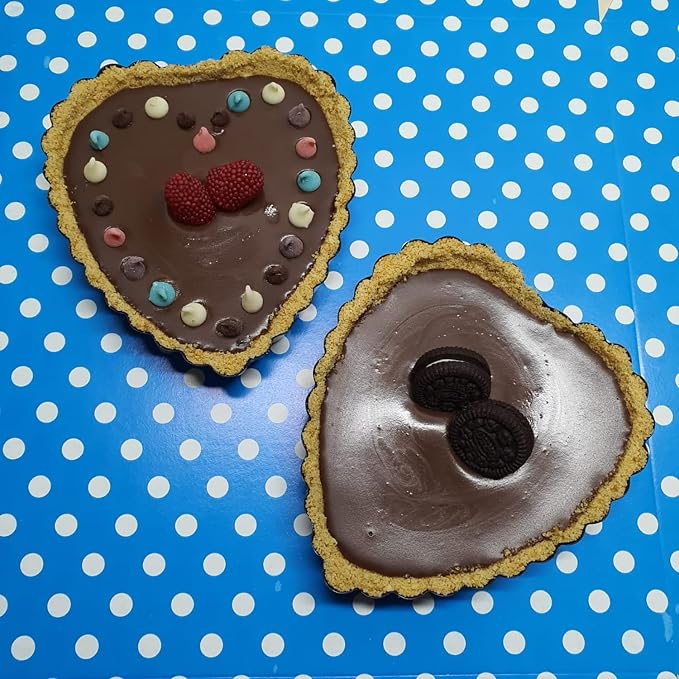 Mini Tart Pan, 6 PCS 4-inch Heart-Shaped Quiche Pans, With a Removable Bottom Pie Pan, Used For Desserts, Cake Baking, Black