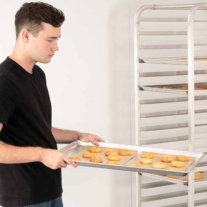 HARDURA Aluminum Perforated Baking Sheet Pan 18”L X 26”W X 1”H Cookie Sheet, 12Packs, For Oven in Bakery & Restaurant, Kitchen
