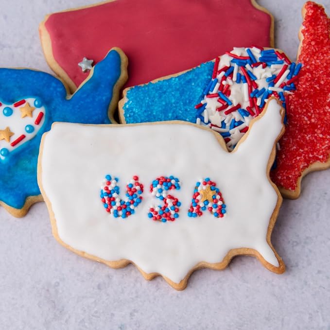 Sweets Indeed 4th of July Sprinkles 6 Cell Jar – Patriotic Nonpareils, Star Sprinkles, Jimmies and Sanding Sugar for Baking & Decorating Cupcakes, Cookies, Cakes & Desserts – 6.07 ounces