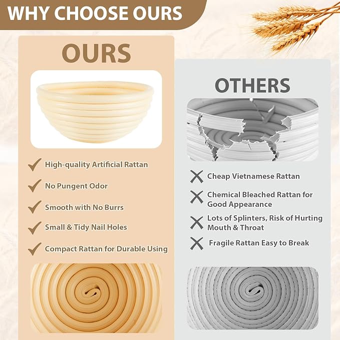 5 Inch Banneton Bread Proofing Basket Set of 12 with Linen Liner Cloth Mini Banneton Basket Proofing Baskets for Traditional Sourdough Bread Bakery Bowls for Professional & Home Bakers