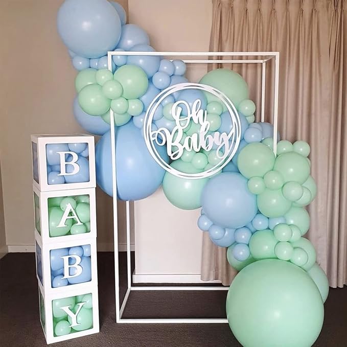 Voircoloria 130pcs Mint Green Balloons Different Sizes 18" 12" 10" 5" Pastel Light Green Balloons for Boys Girls Birthday Baby Shower Gender Reveal Wedding Decorations