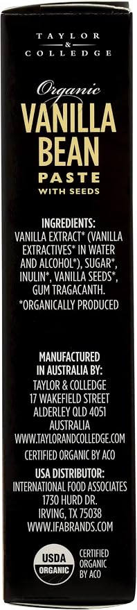 Taylor & Colledge Organic Vanilla Bean Paste with Seeds, 1.7oz Tube