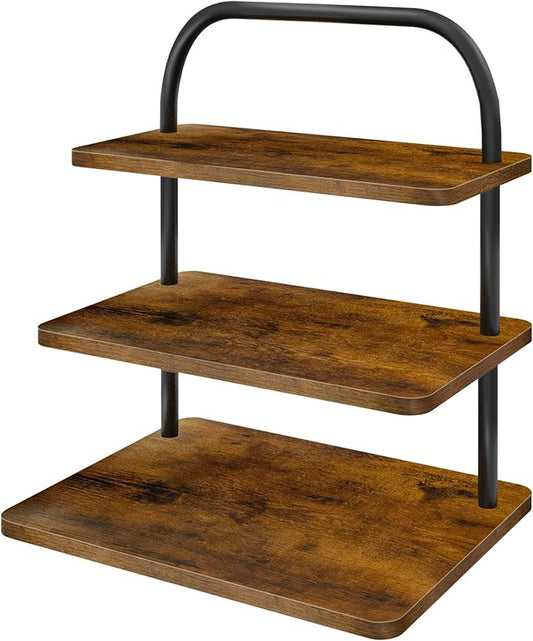 Cupcake Stand, 3 Tier Large Cupcake Stand Rustic Stepped Cupcake Display Stand Square Wood Dessert Table Display Set Cupcake Tower Tiered Tray Stand for Wedding Birthday Graduation