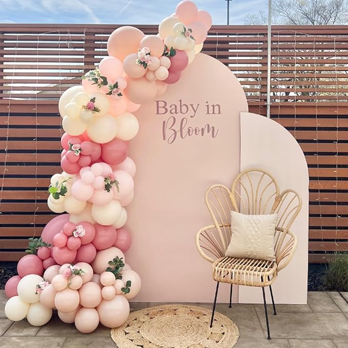 120pcs Light Pink Balloon Arch Kit, 18 12 10 5 inch Pastel Pink Latex Balloons Different Sizes Baby Pink Balloon Garland for Bridal Baby Shower Gender Reveal Birthday Party Decorations