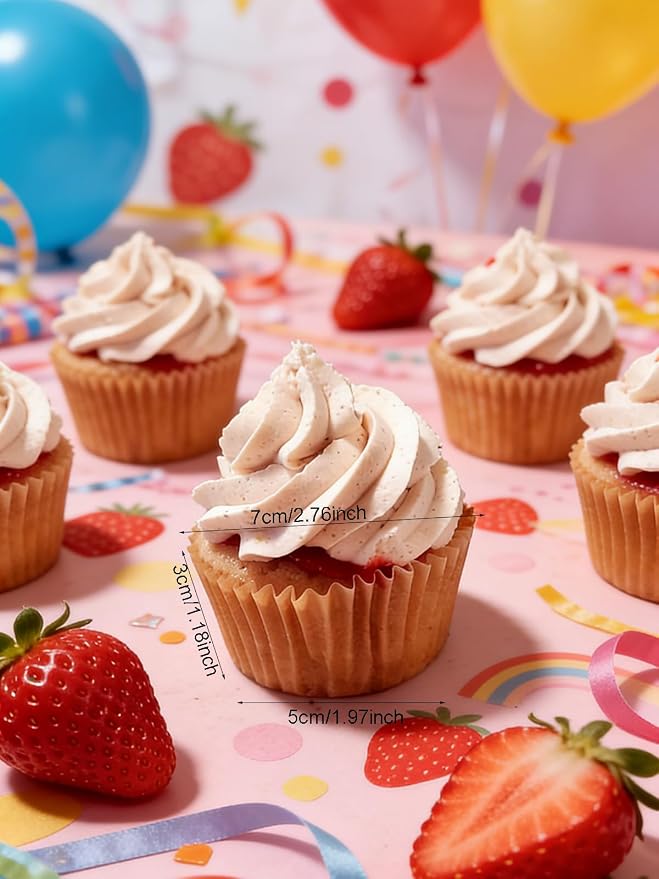 300 Pcs Natural Color Cupcake Liners, Cake Baking Cups - Birthday Cupcake Wrappers, Standard Muffin Cupcake Wrappers Holders (Base Dia 1.97in, Height 1.18in, Top Dia 2.76in) (Natural)